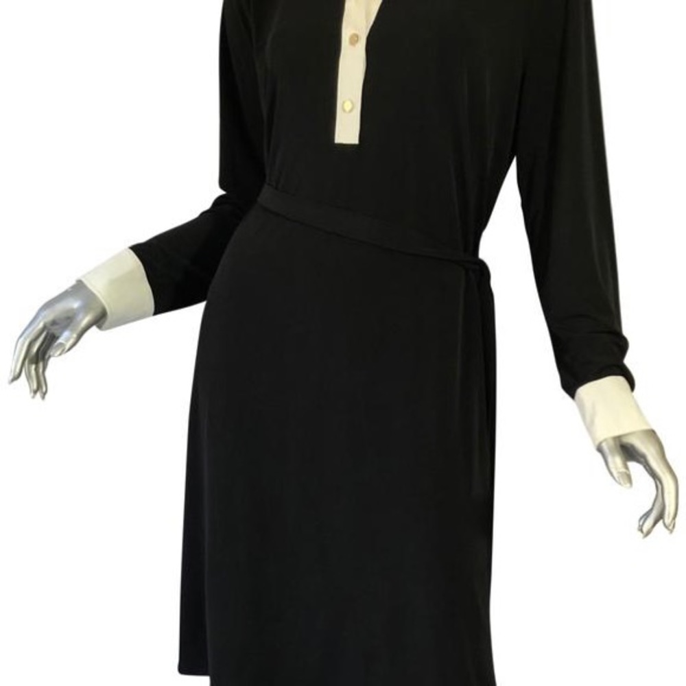 Ivanka Trump - Black White Cuffs Work/Office Dress